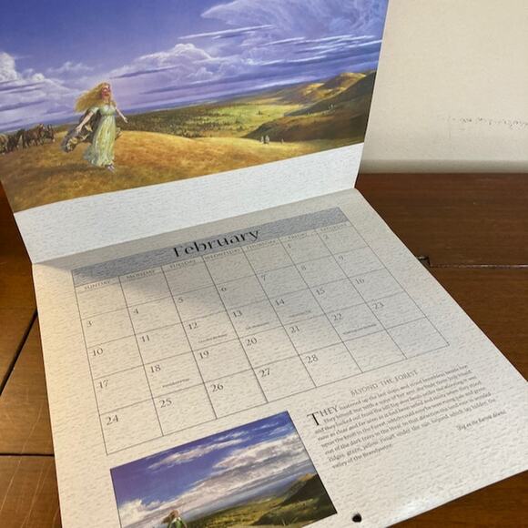 Vintage Y2K Tolkien Wall Calendar Ted Nasmith ISBN #0066211549 (2002) + Poster - Picture 3 of 4